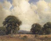 unknow artist California Landscape with Oaks and Fence